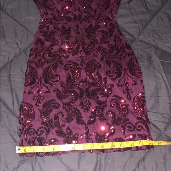 “Marie Cowl Neck Sequin Mini Dress” - Picture 10 of 12